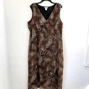 Silhouettes Leopard Print Maxi Slip Dress